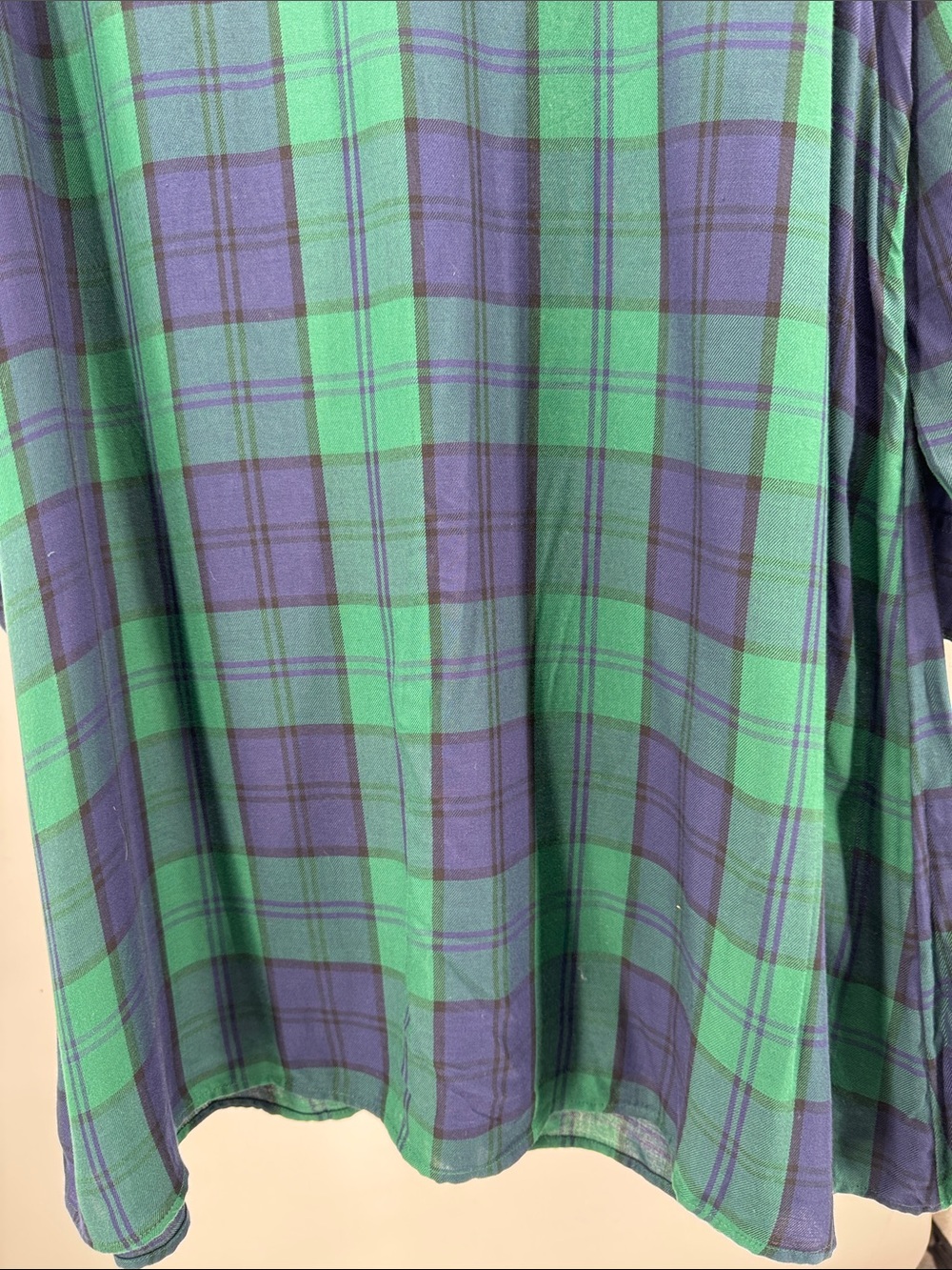 Woman’s Old Navy green and blue plaid mini shirt swing dress XL lightweight - Picture 5 of 11